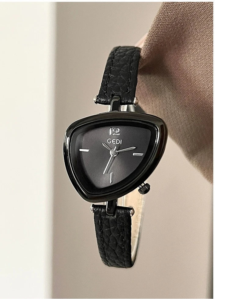 Luxury Design: Unusual Watch with Triangular Fashion and Sophisticated Style Fashionable Quartz Stainless Steel Watch Gift