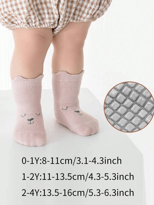 5 Pairs of Baby Floor Socks for All Seasons Kidsren's Non-Slip Baby Toddler Socks Soft Bottom Indoor Cute Boys and Girls Socks
