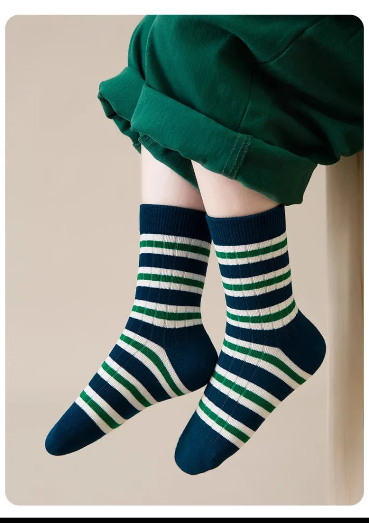 GreenC Summer Calf Socks 5 Pairs Children's Socks Boys Spring Cotton Socks Baby Child 1-14T Kids  Sport Sock