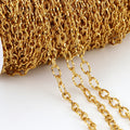 1meter Golden Stainless Steel Rolo Cable Bulk Chains for DIY Jewelry Making