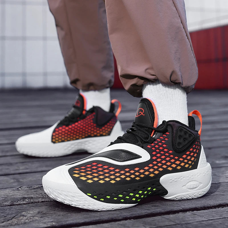 Basketball Shoes for Men Women Outdoor Sneakers Spring Autumn Activities with Excellent Shock Absorption Big Size
