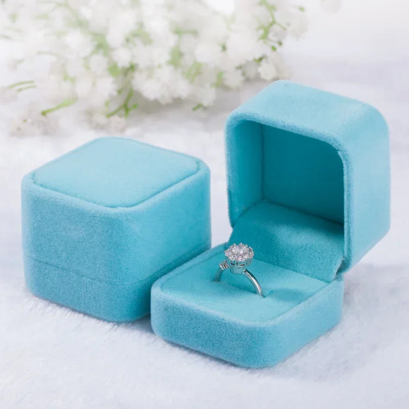 Rounded Flannelette Ring Box Flocking Jewelry Storage Organizer for Studs Badges - Soft Jewelry Box for Ring Protection