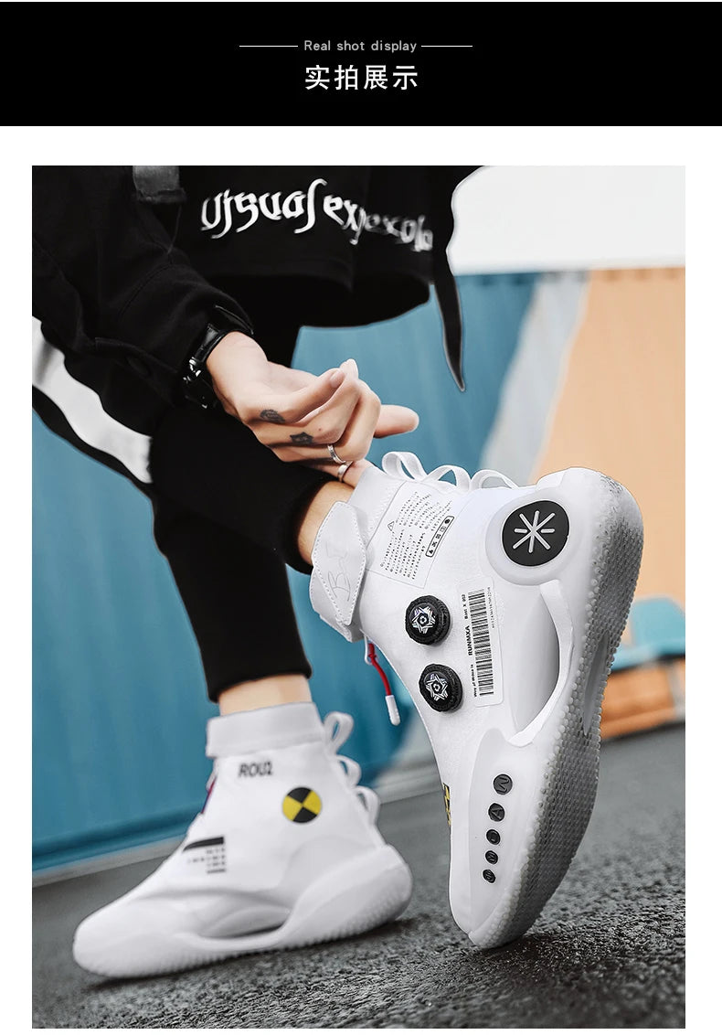Men's Basketball Shoes Breathable Cushioning Non-Slip Wearable Runing Shoes Gym Training Athletic Basketball Sneakers for Women