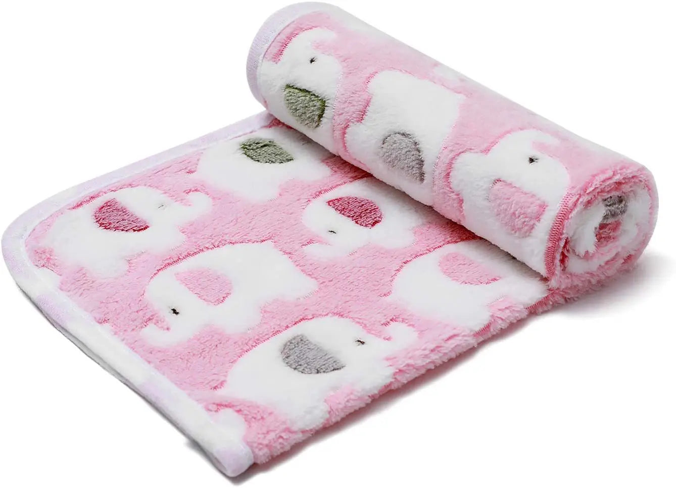 ✅ Cute Elephant Baby Blanket – Soft Coral Fleece Swaddle & Stroller Blanket
