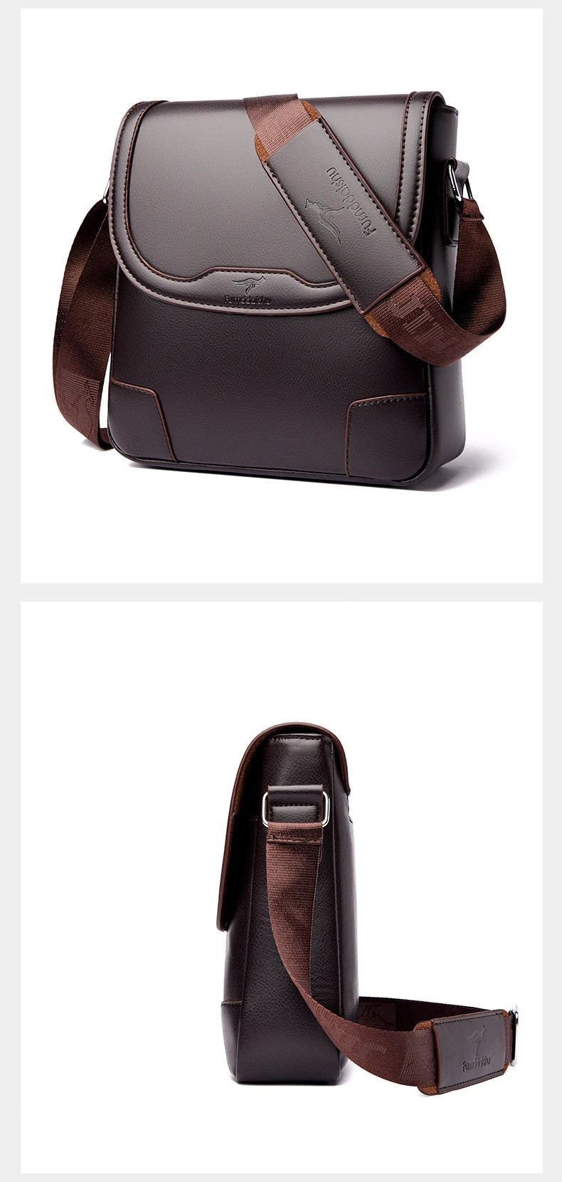 Luxury Brand Leather Messenger Bag Man Handbag Crossbody Side Bag For Men Business Office Work Bag Male Small Shoulder Bag