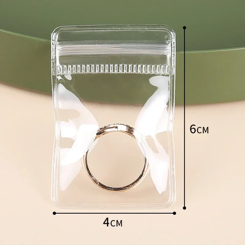 10/20/30/50pcs Jewelry Organizer Pouch Bags Transparent PVC Anti-Oxidation Earring Pendant Necklace Bracelet Storage Holder 2035