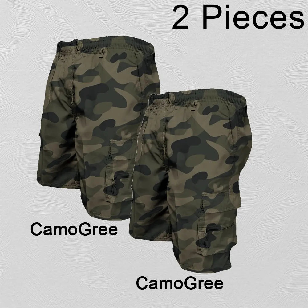 Fashion Men's Cargo Shorts Mens Casual Pants Casual Big Pocket Sports Slacks Cargo Panels Trousers Plus Size for Male