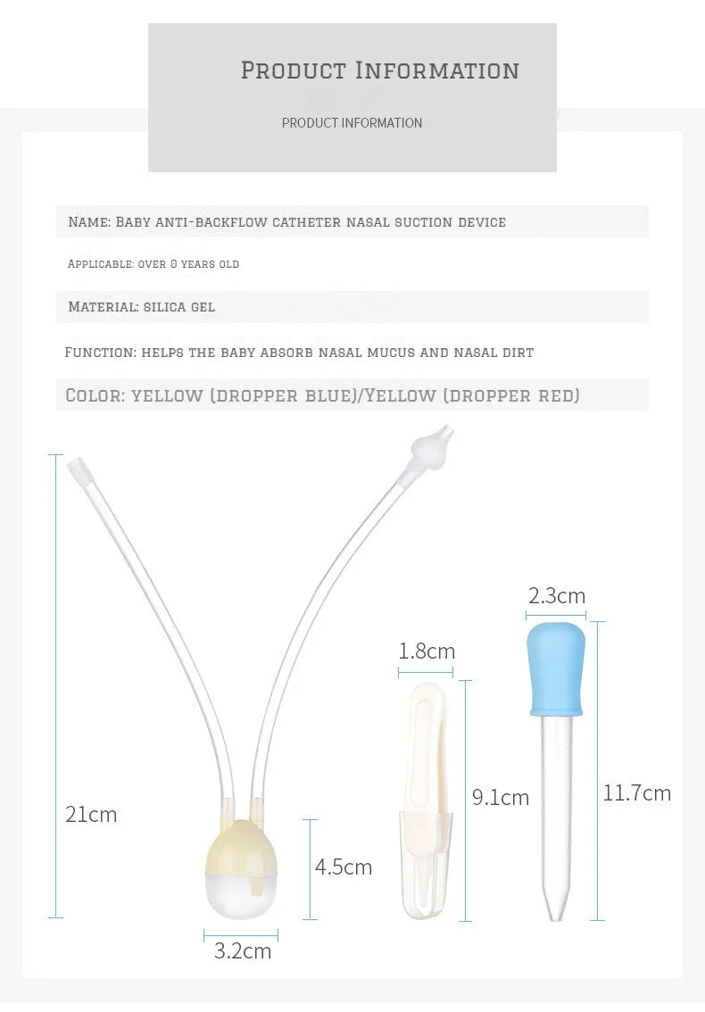 3pcs/box Newborn Baby Safety Nose Cleaner Kids Vacuum Suction Nasal Aspirator Set Infants Medicine Dropper Accessories Baby Care
