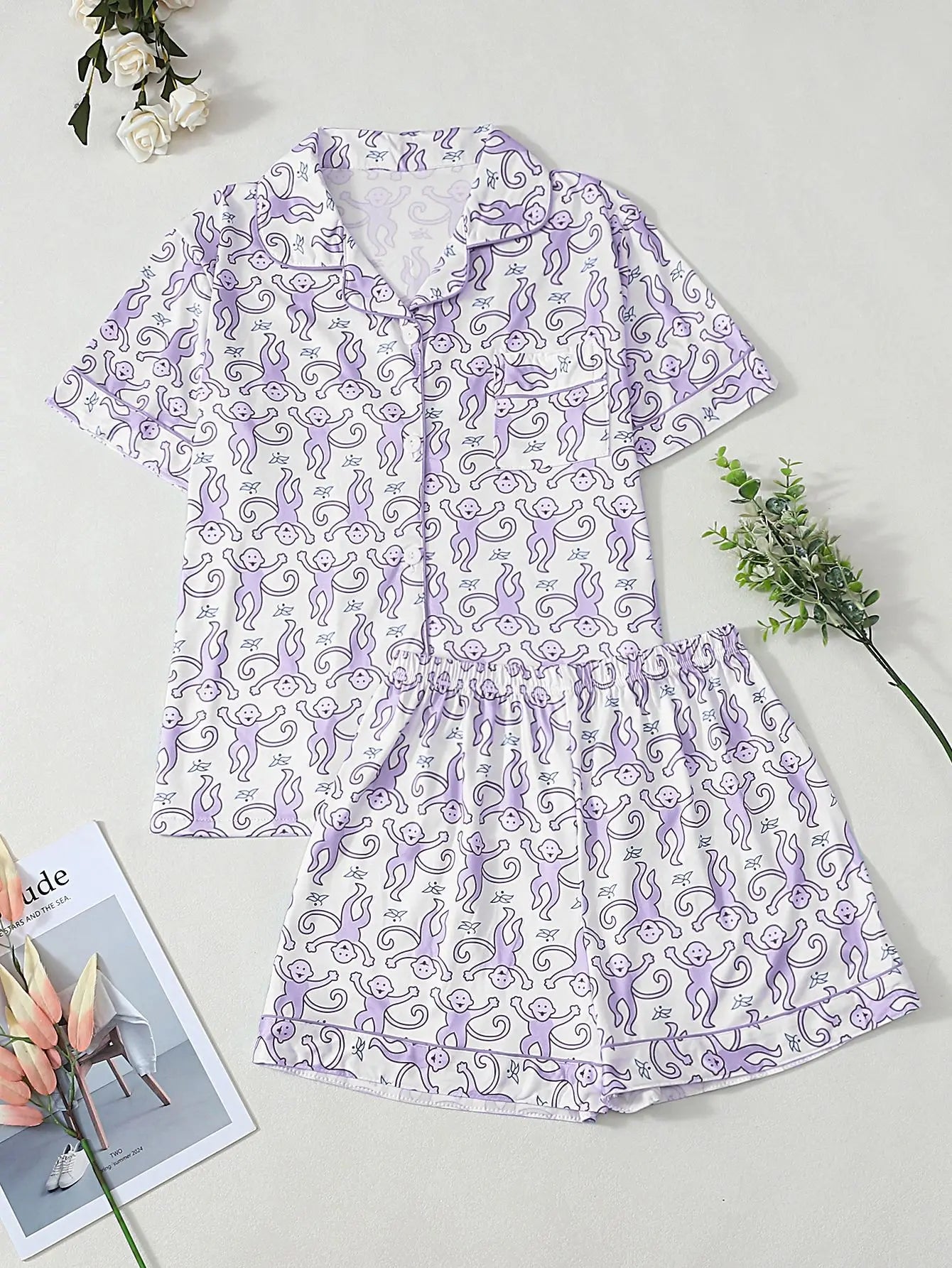 Women's Pajamas With Trousers Sets 2piece Pajamas Set Woman Women's Sexy Underwear Ensemble Pyjama Femme Sleepwear Sleeping Pjs