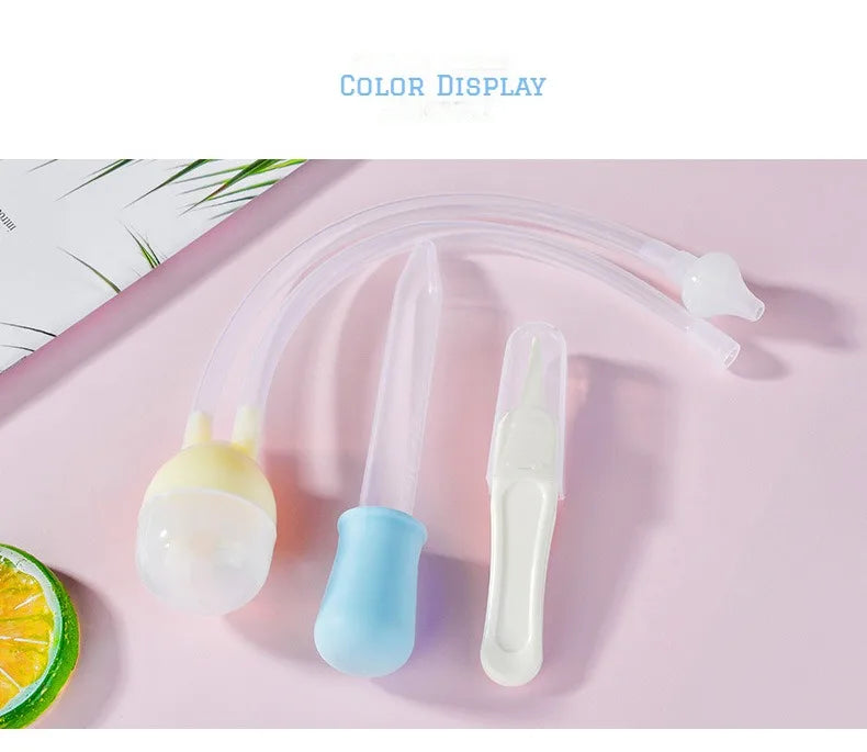 3pcs/box Newborn Baby Safety Nose Cleaner Kids Vacuum Suction Nasal Aspirator Set Infants Medicine Dropper Accessories Baby Care