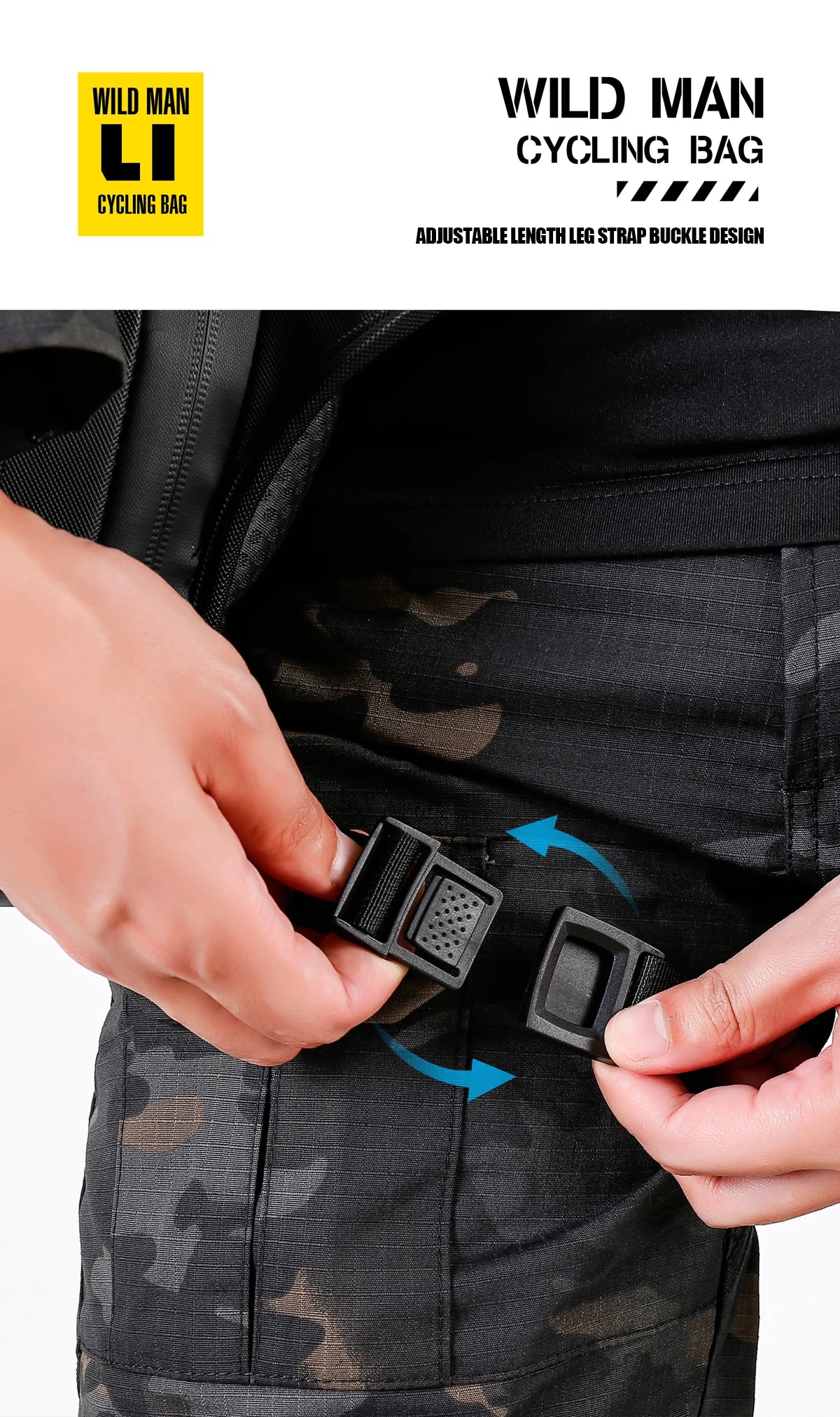 WILD MAN Motorcycle Leg Bag for Men - Riding Waist Bag, Biker Motorcycle Hard Shell Bag, Sports Messenger Bag, Travel Equipment