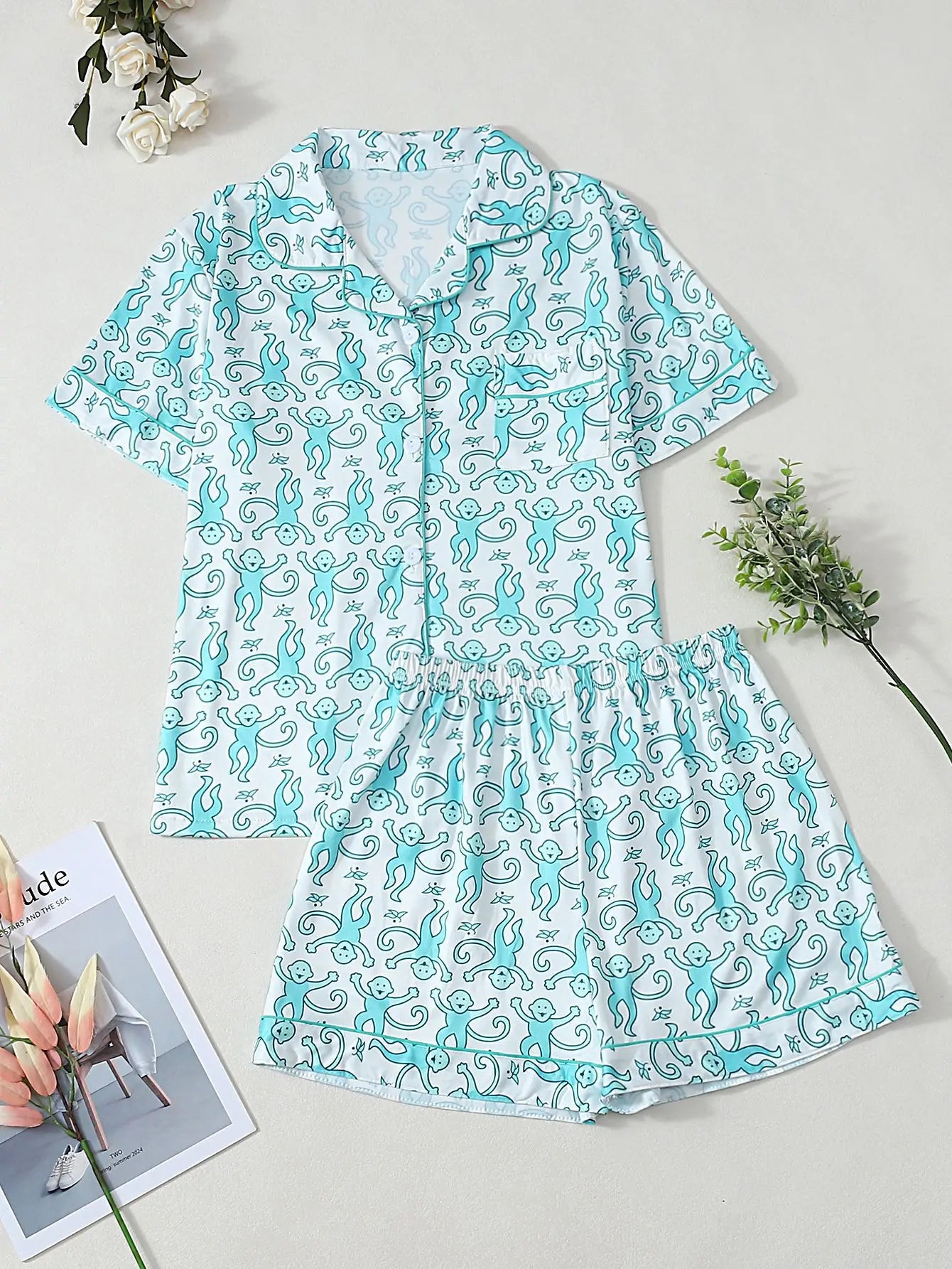 Women's Pajamas With Trousers Sets 2piece Pajamas Set Woman Women's Sexy Underwear Ensemble Pyjama Femme Sleepwear Sleeping Pjs