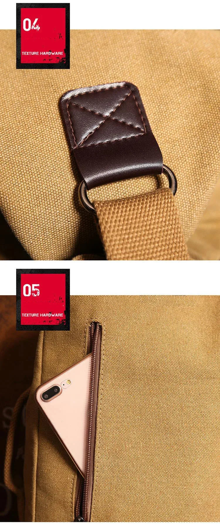 Men's Canvas Handbag Casual Bag Portable Travel Sports gym Shoulder Bag Leisure Backpack Multifunctional Small Bags