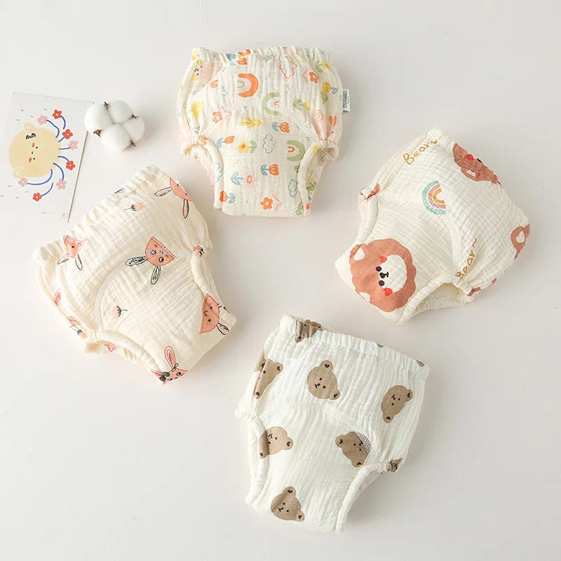 Korean Style Cotton Baby Waterproof Training Pants New Baby Diaper Infant Washable Shorts Nappy Panties Nappy Changing Underwear