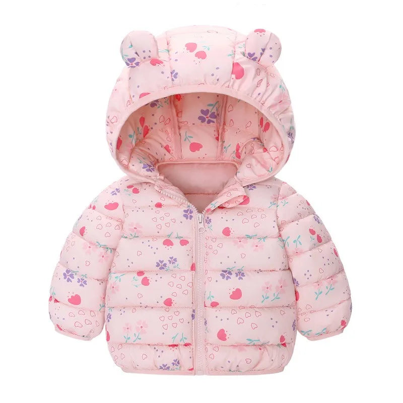 Kids Dinosaur Hooded Winter Jacket