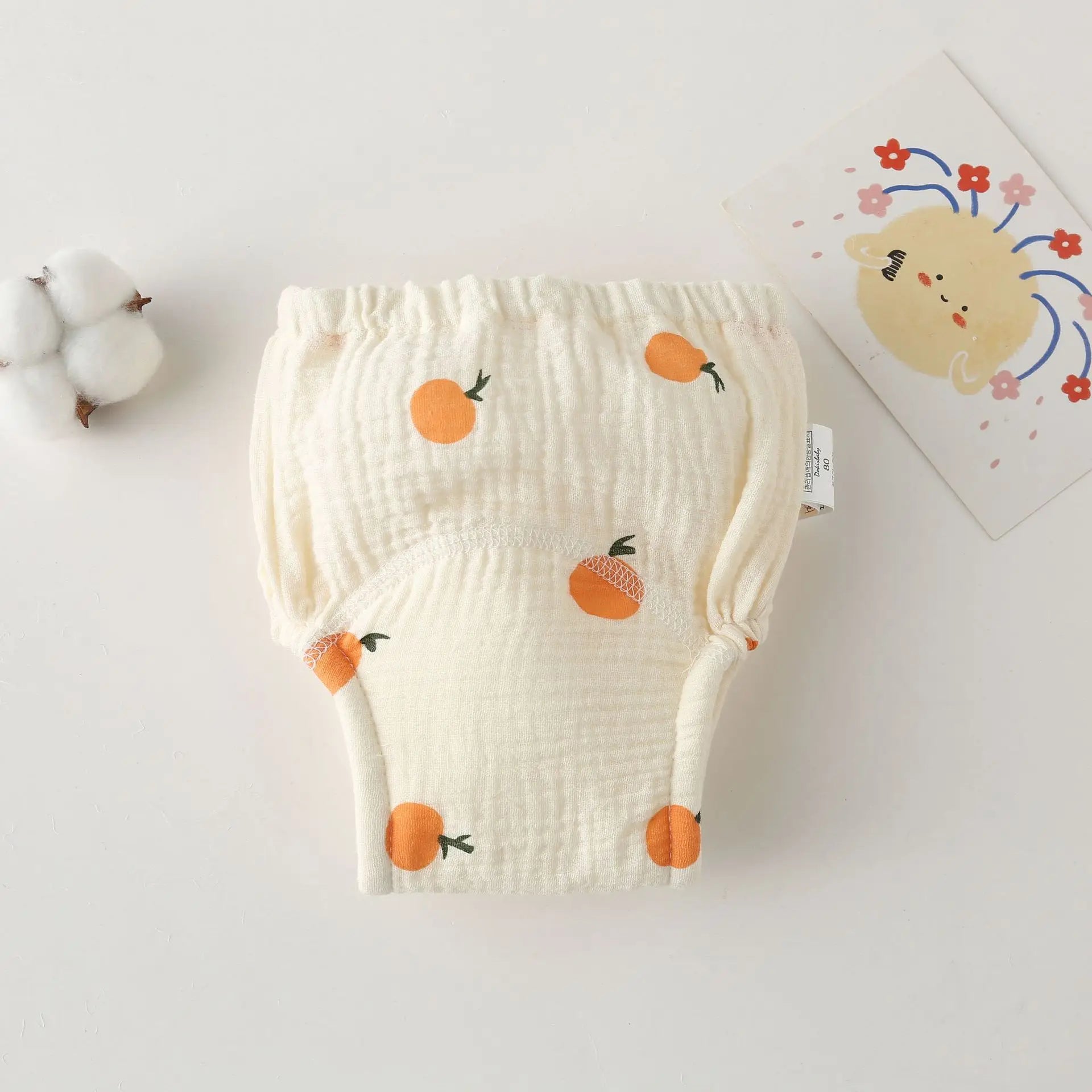 Korean Style Cotton Baby Waterproof Training Pants New Baby Diaper Infant Washable Shorts Nappy Panties Nappy Changing Underwear