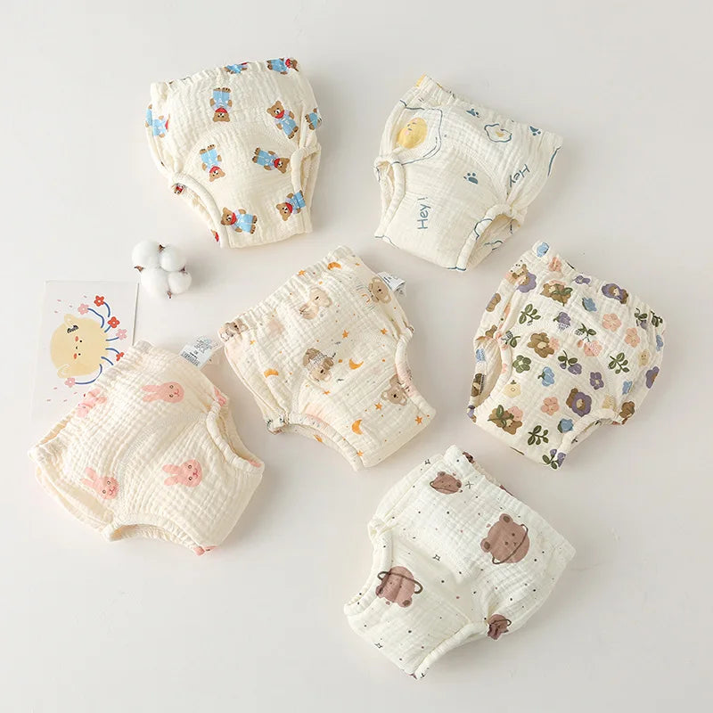Korean Style Cotton Baby Waterproof Training Pants New Baby Diaper Infant Washable Shorts Nappy Panties Nappy Changing Underwear
