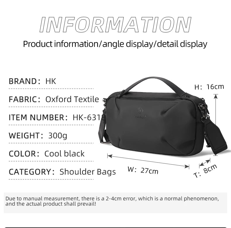 HcanKcan Shoulder Bag For Men Waterproof Handbag Man Crossbody Bag Korean Fashion Sling Bag Leisure Bag Male Husband Luxury Pack