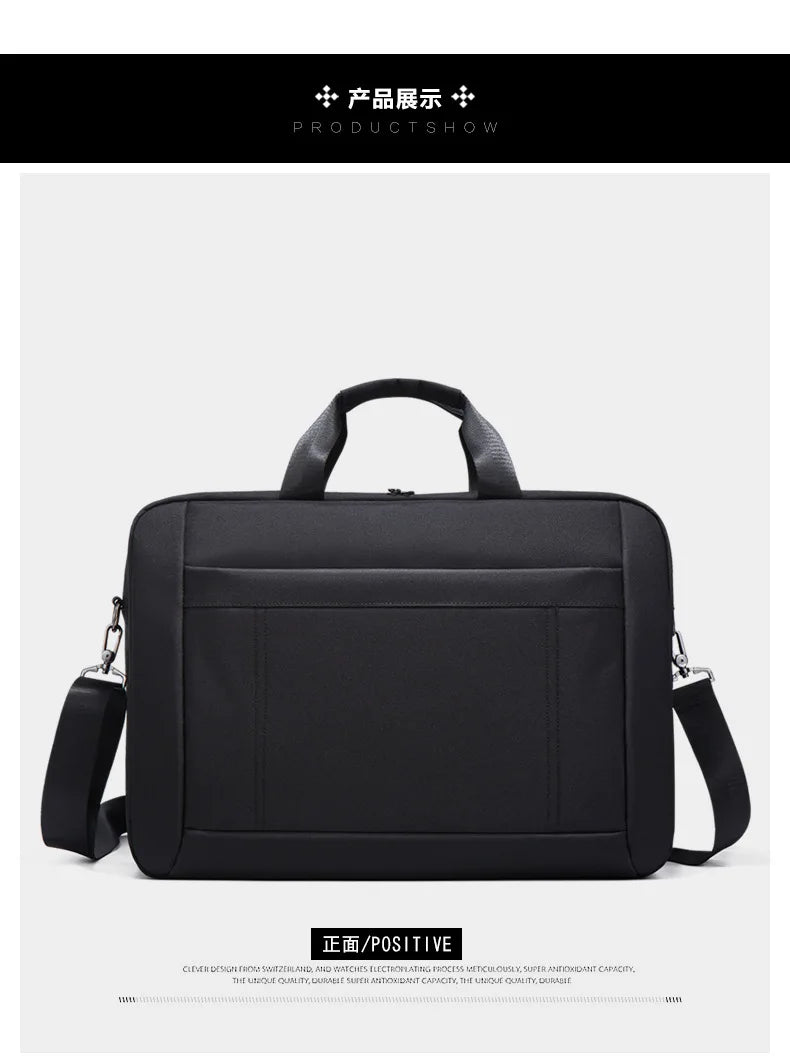 Men's Handbag Custom Image With Printed Logo Name  Business Briefcase15.6-17.3inch Nylon Waterproof Laptop Bag