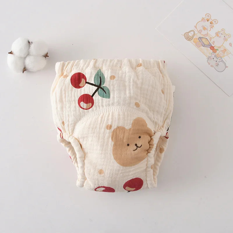 Korean Style Cotton Baby Waterproof Training Pants New Baby Diaper Infant Washable Shorts Nappy Panties Nappy Changing Underwear