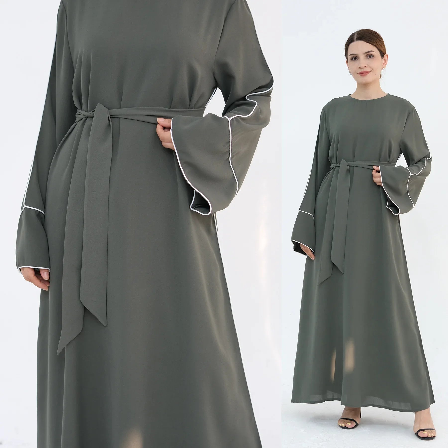 Eid Plain Closed Abaya Dress Silk Velvet Abayas for Women Dubai Luxury Muslim Modest Dresses Islamic Clothing Kaftan Hijab Robe