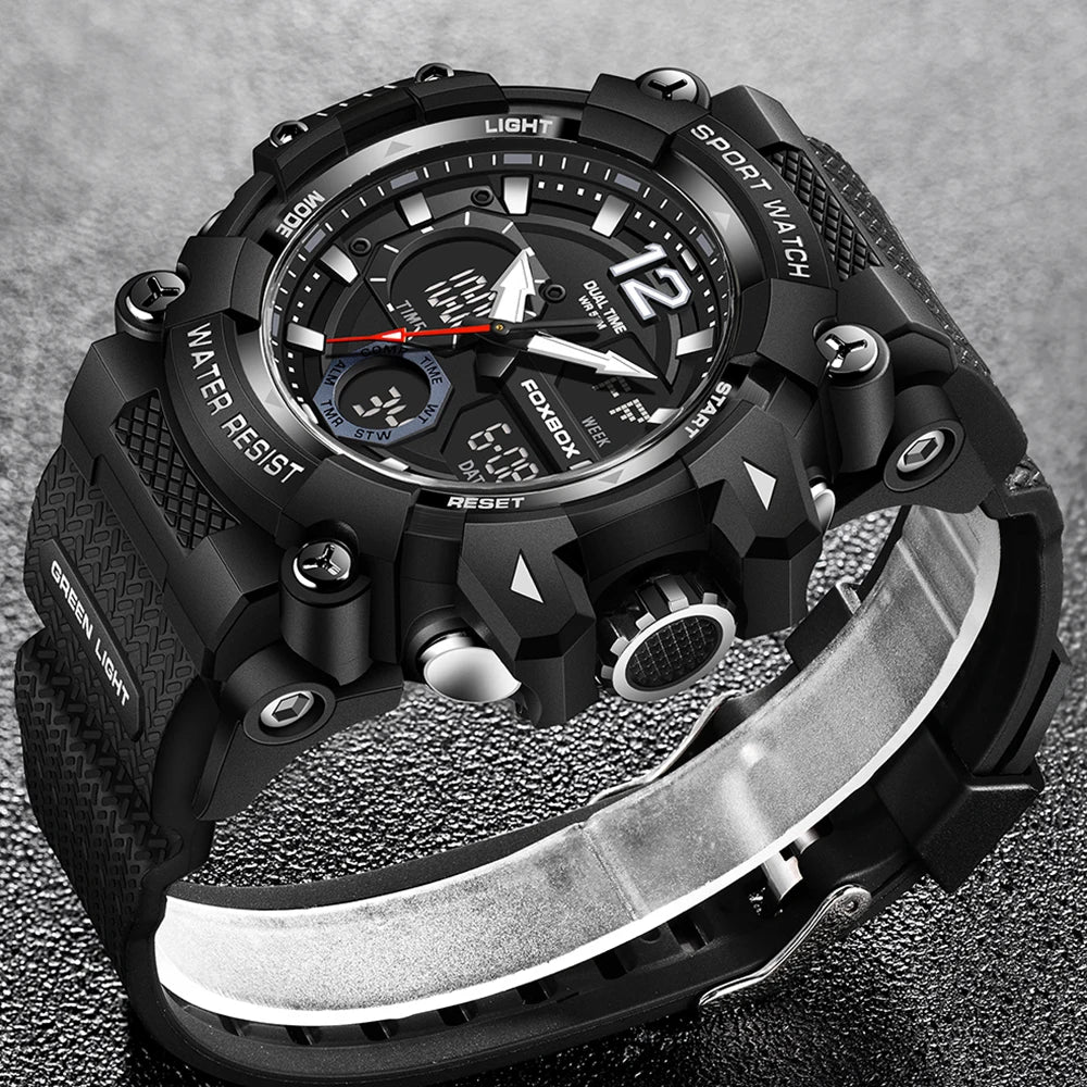 LIGE Fashion Sport Watches Men Shock Resistant 50M Waterproof Wristwatch LED Alarm Multi-function Watch Clock Military Men Watch