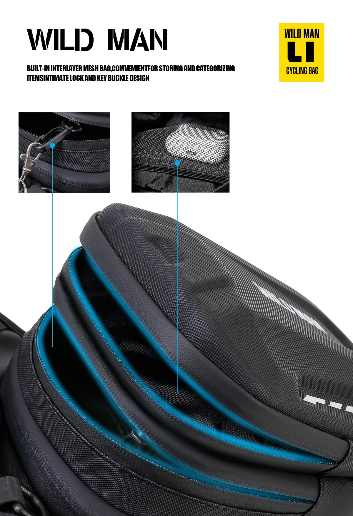 WILD MAN Motorcycle Leg Bag for Men - Riding Waist Bag, Biker Motorcycle Hard Shell Bag, Sports Messenger Bag, Travel Equipment