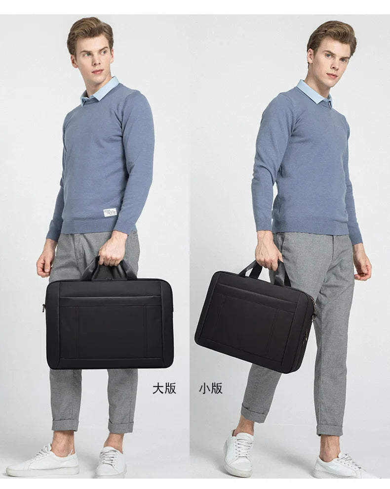 Men's Handbag Custom Image With Printed Logo Name  Business Briefcase15.6-17.3inch Nylon Waterproof Laptop Bag
