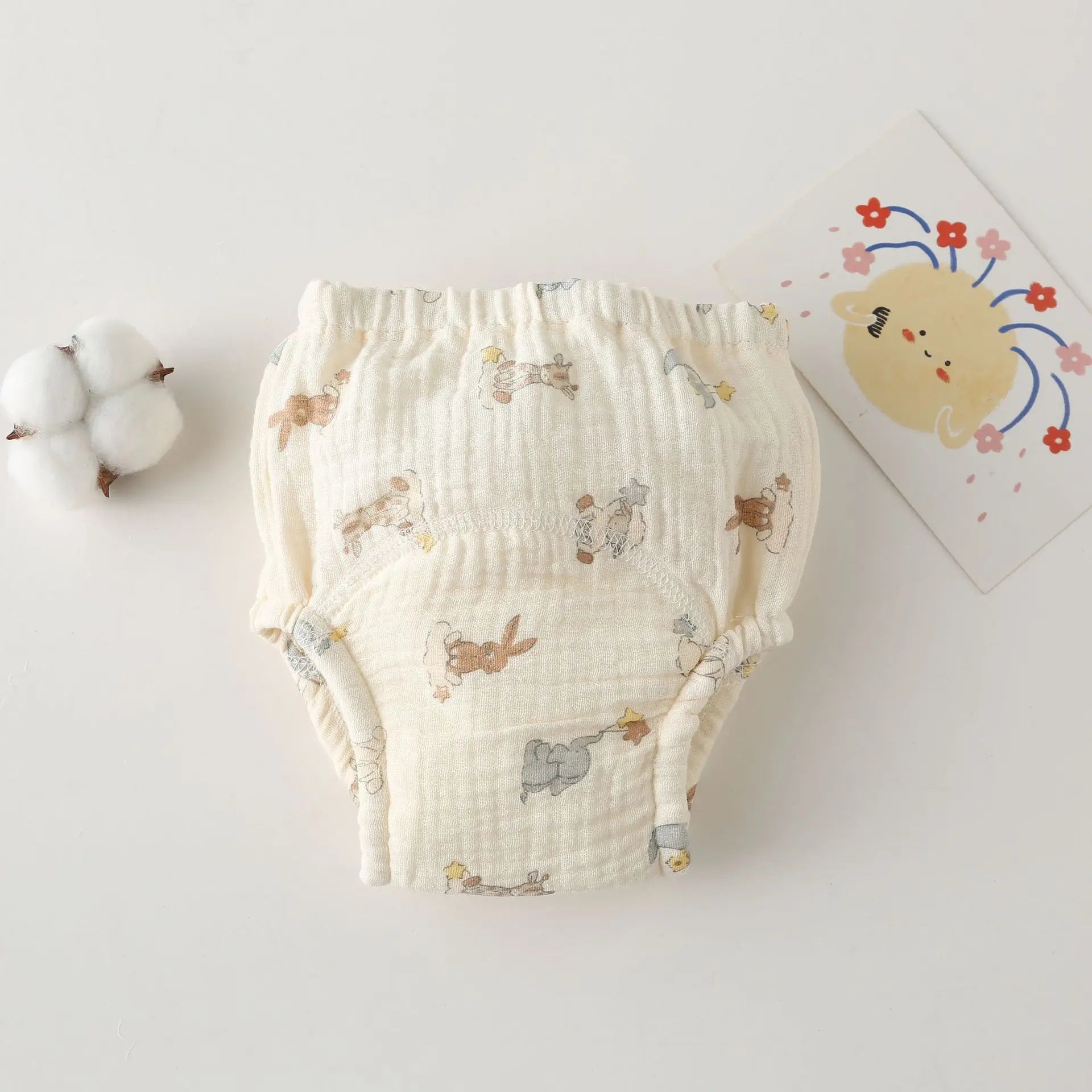 Korean Style Cotton Baby Waterproof Training Pants New Baby Diaper Infant Washable Shorts Nappy Panties Nappy Changing Underwear