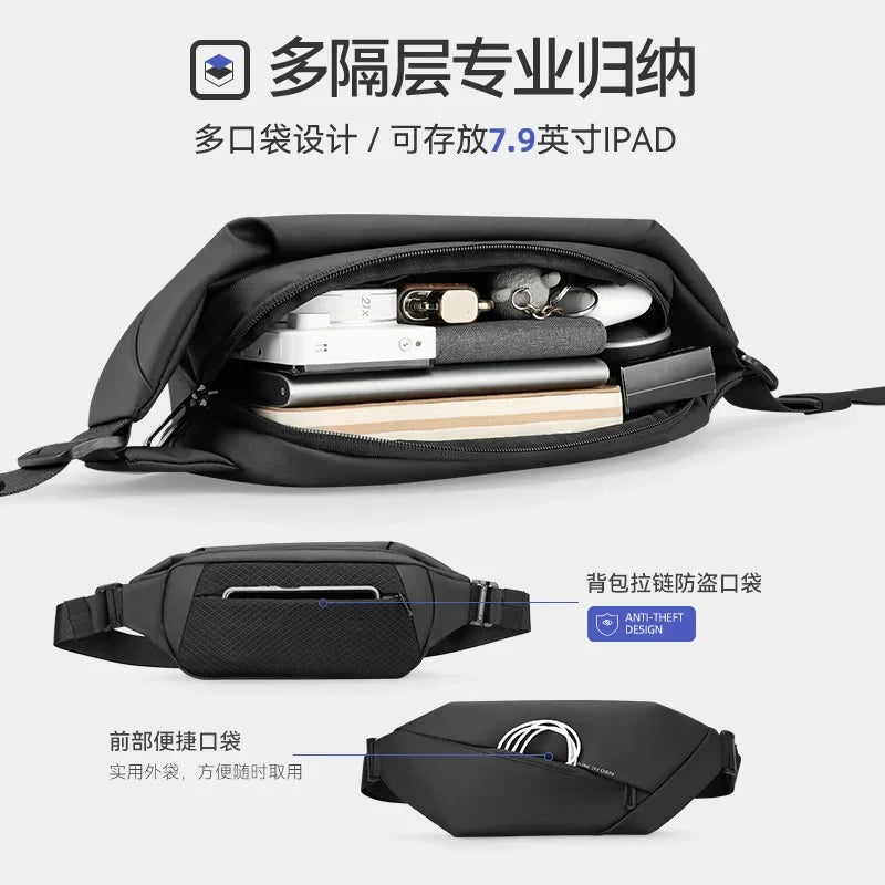 Mark Ryden Men's handbag Man Belt Pouch Sports  Casual Cycling Small Waist Pack Crossbody Bag Shoulder Bag Men's Crossbody Chest