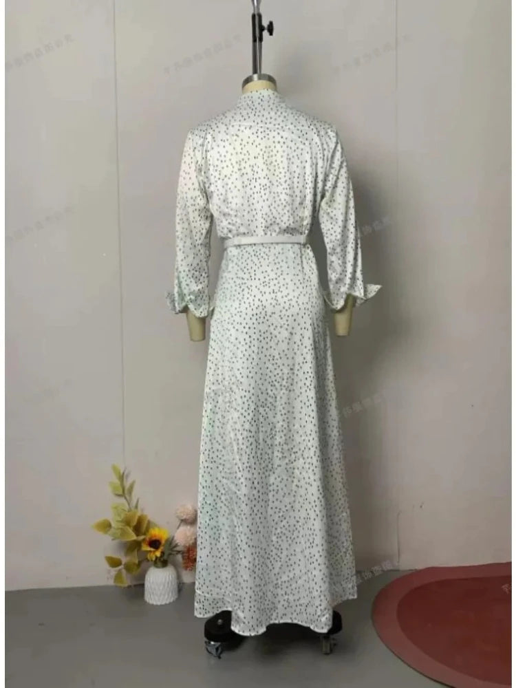 Eid Women Dress Muslim Abaya Floral Print Party Jalabiya Ramadan Long Dresses Vestidos Largos Arab Long Robe Morocco Kaftan