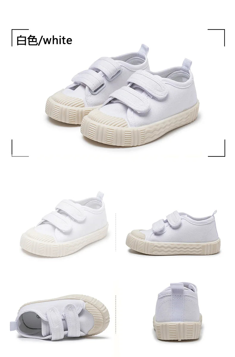 Kids Shoes for Girls Boys Non-slip Soft Sole Canvas Shoes Child Letters Toddler Casual Shoes Tenis Versatile Breathable Sneakers