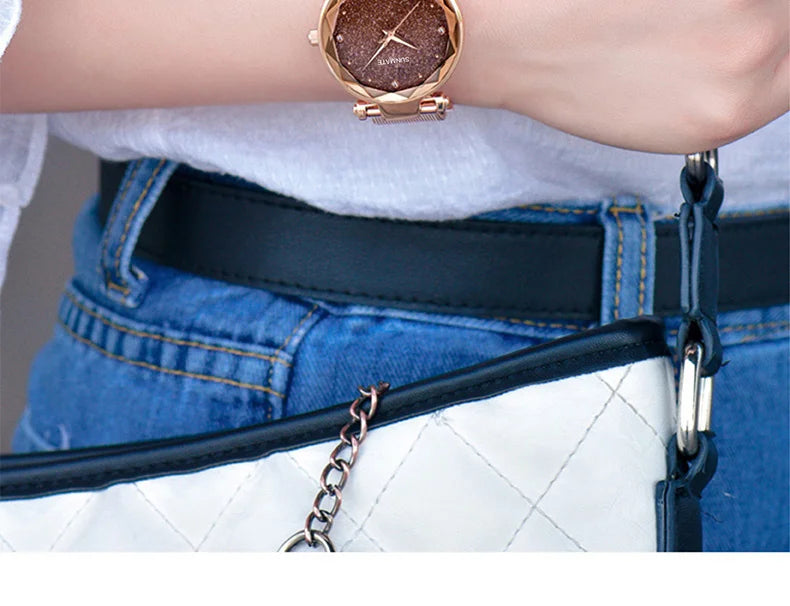 Luxury Ladies' Dress Watch with All-Star Design,Stylish Stainless Steel,Elegant Waterproof Quartz Watch,Comes with Watch Box
