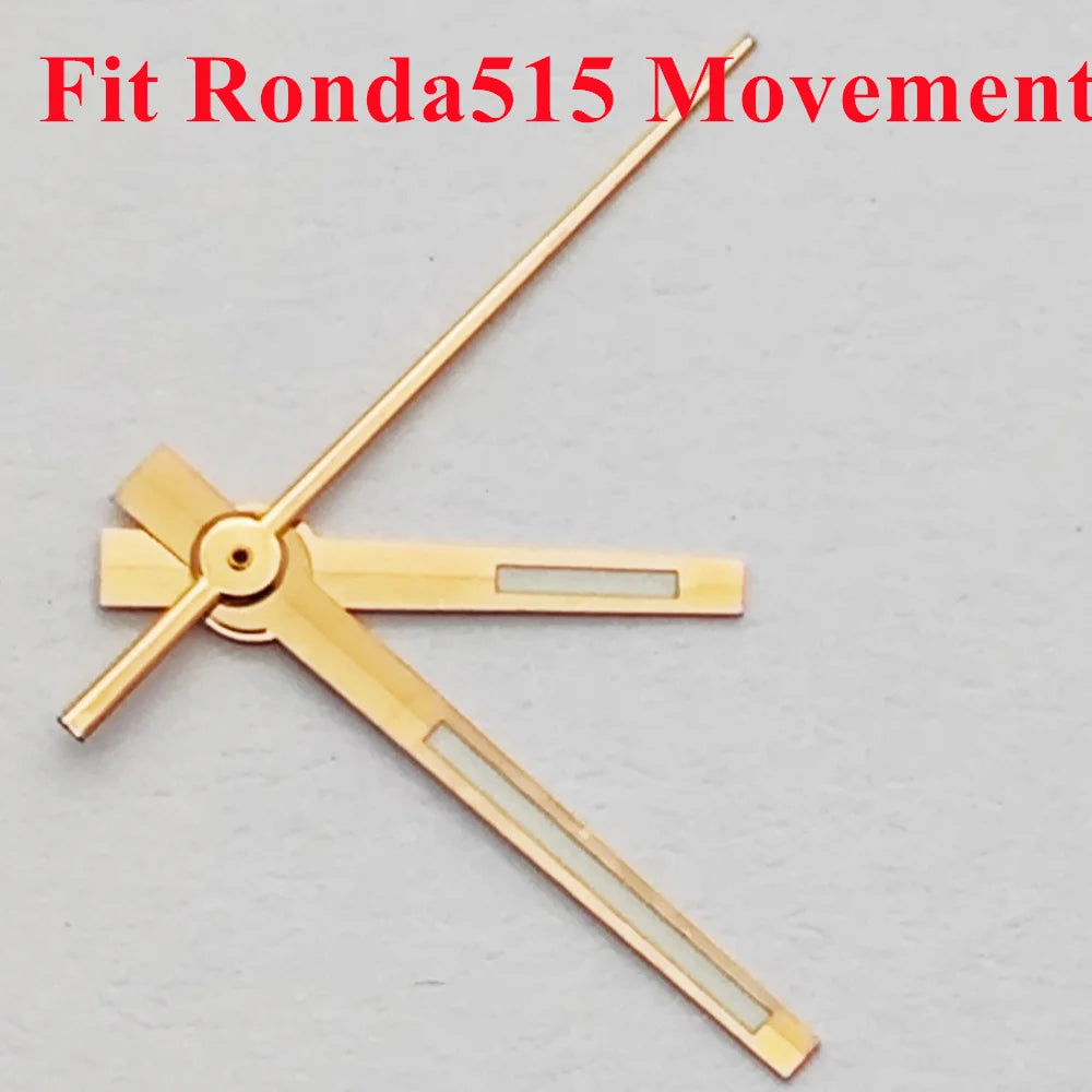 RICHUS Ronda515 Watch Hands Silver Gold Rose-Gold Watch Hands Green Luminous Fit Ronda 515 Quartz Movement Watch Accessory Part