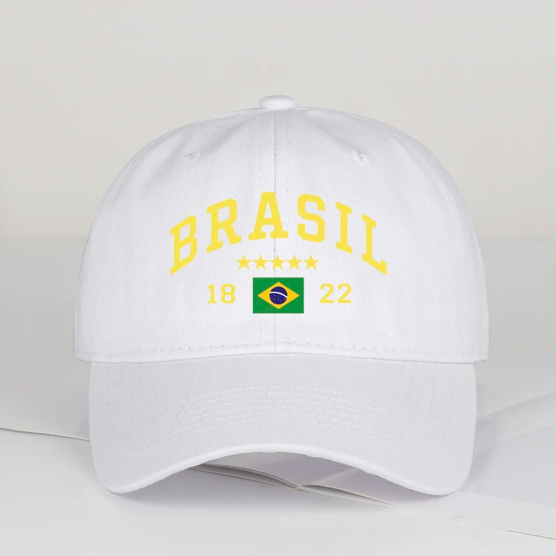 Brazil Flag Five-Star Soft-Top Baseball Cap Stylish Athletic Look Perfect for Daily Match Viewing and Outdoor Sports Great Gift