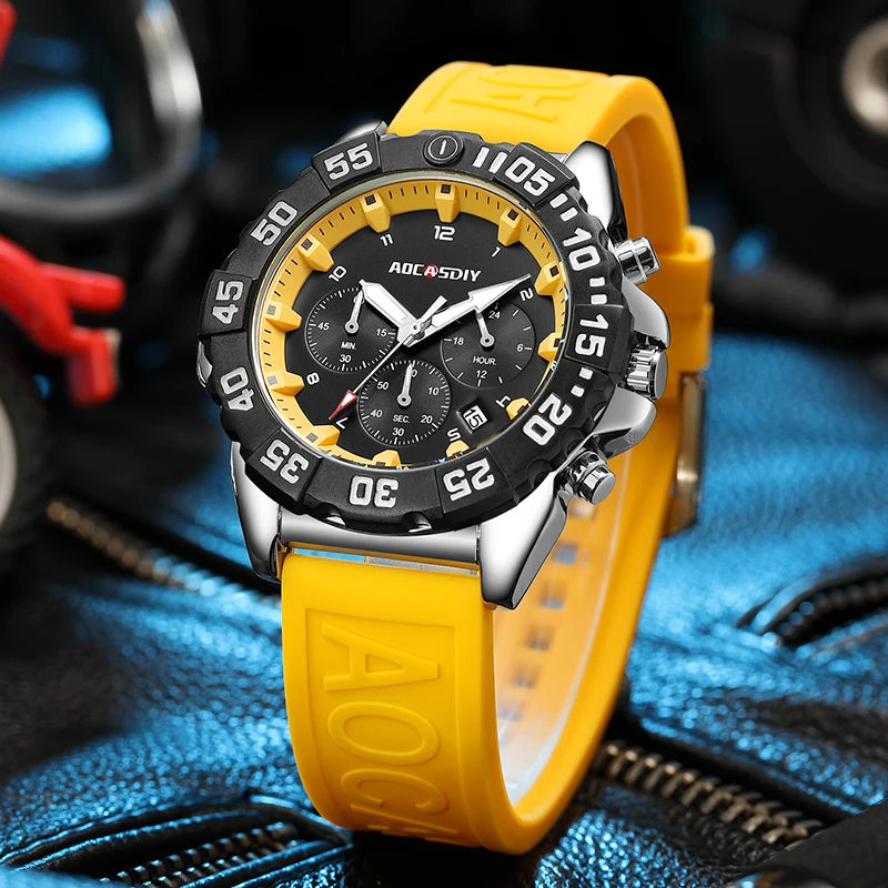 Luxury Men Clock Sport Watch For Men High Quality Waterproof Wrist Watches Chronograph Calendar Luminous Wristwatch reloj hombre