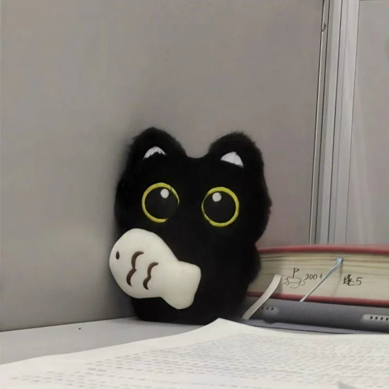 1Pcs Cool Plush Black Cat Doll Toy Keychain Bag Pendant Charms Car Keyring Accessories For Women Couples Kawaii Gift