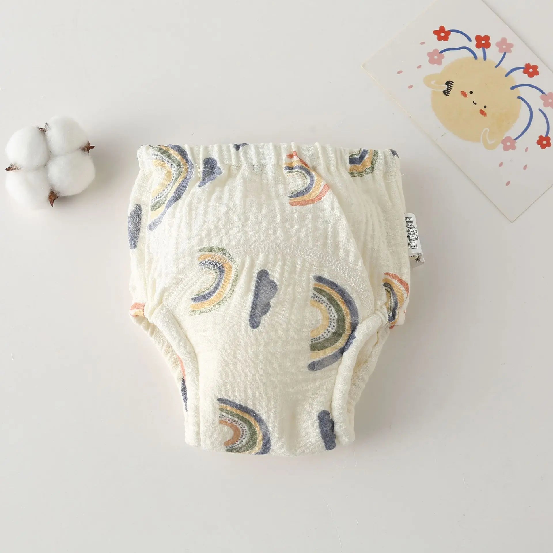 Korean Style Cotton Baby Waterproof Training Pants New Baby Diaper Infant Washable Shorts Nappy Panties Nappy Changing Underwear