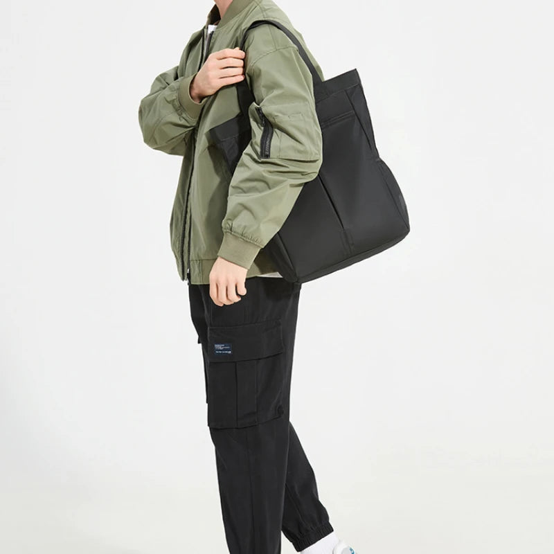 Large Tote Bag for Men 2025 Vintage Oxford Cloth Big Man Handbags Japanese Korean Luxury Brand Male Hand Bag Black Briefcase