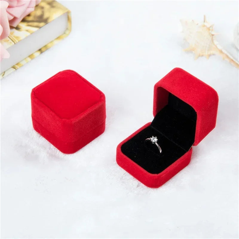 Rounded Flannelette Ring Box Flocking Jewelry Storage Organizer for Studs Badges - Soft Jewelry Box for Ring Protection