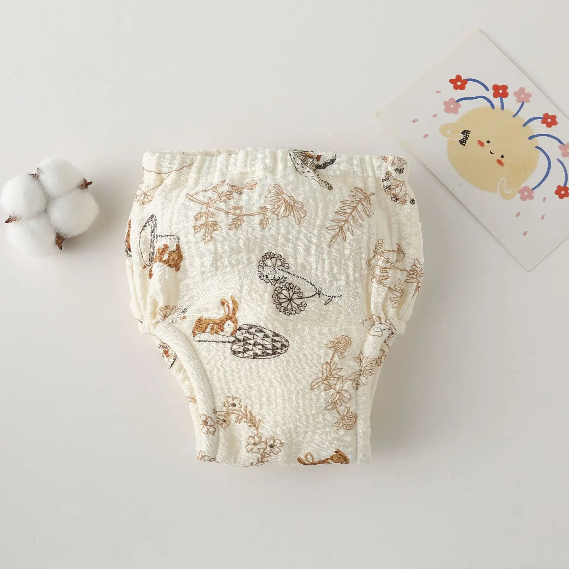 Korean Style Cotton Baby Waterproof Training Pants New Baby Diaper Infant Washable Shorts Nappy Panties Nappy Changing Underwear