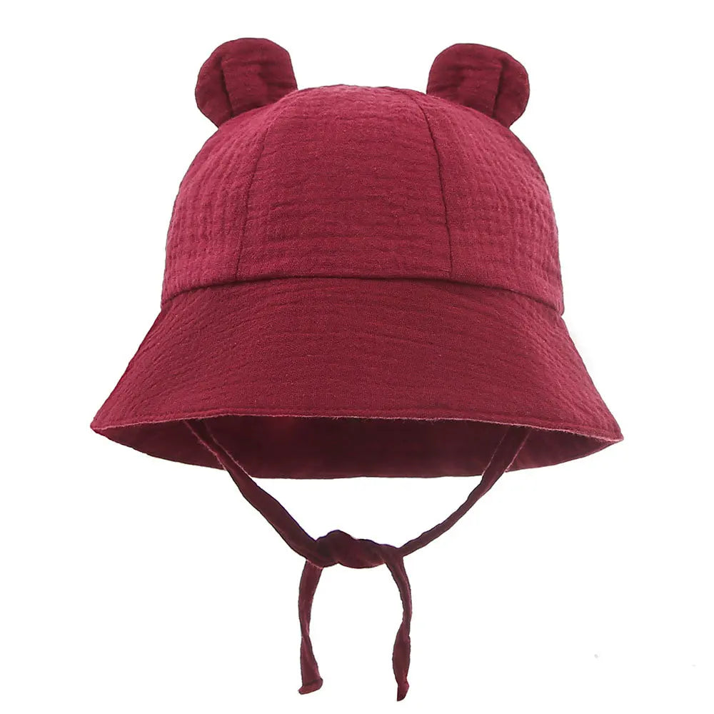 Soft Cotton Baby Sun Hat With Ears Cute Bunny Newborn Boys Girls Bucket Hat Summer Kids Toddler Panama Cap 0 to 12 Months