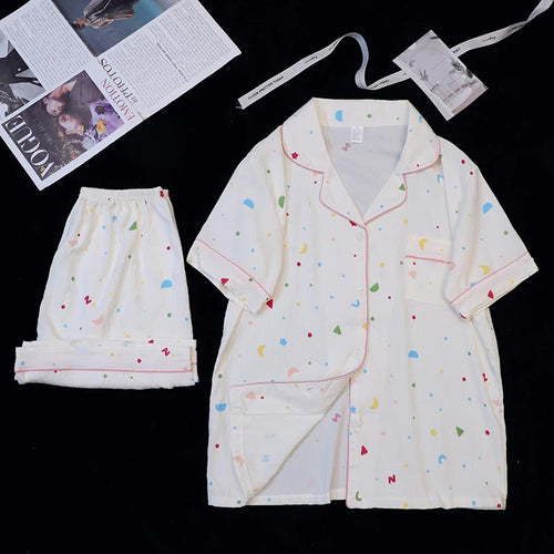 2Two-piece pajama set for women, summer short-sleeved shorts2026New sweet home wear two-piece set, lightweight style
