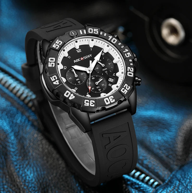 Luxury Men Clock Sport Watch For Men High Quality Waterproof Wrist Watches Chronograph Calendar Luminous Wristwatch reloj hombre