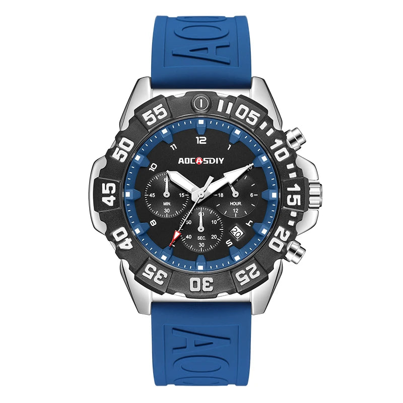 Luxury Men Clock Sport Watch For Men High Quality Waterproof Wrist Watches Chronograph Calendar Luminous Wristwatch reloj hombre