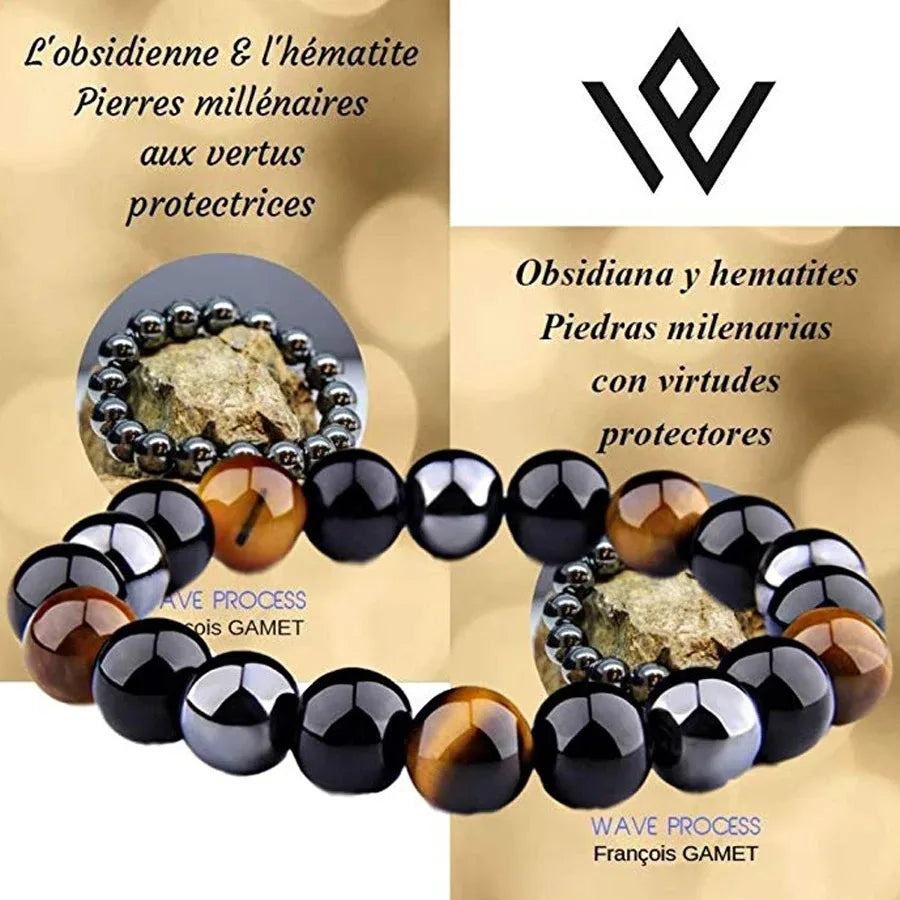 New Magnetic Hematite Bracelets Men Tiger Eye Stone Bead Couple Bracelets for Women Health Care Magnet Help Weight Loss Jewelry