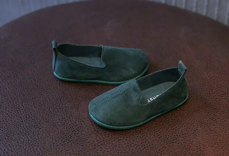 Children's Flat Shoes New Candy Color Simple Casual Shoes Loafers Slip-on Flats Lightweight Boys Girls Leather Shoes Moccasins