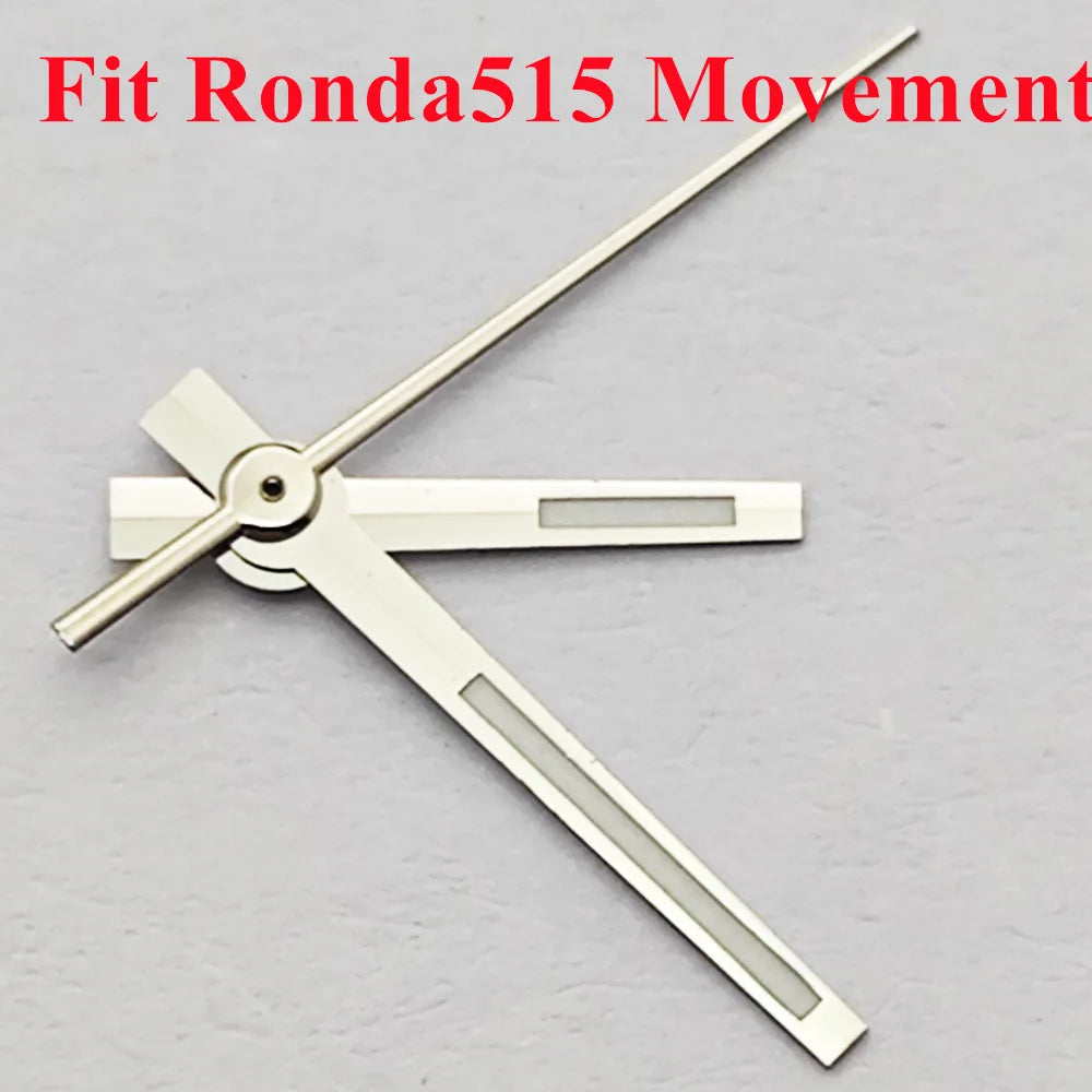 RICHUS Ronda515 Watch Hands Silver Gold Rose-Gold Watch Hands Green Luminous Fit Ronda 515 Quartz Movement Watch Accessory Part
