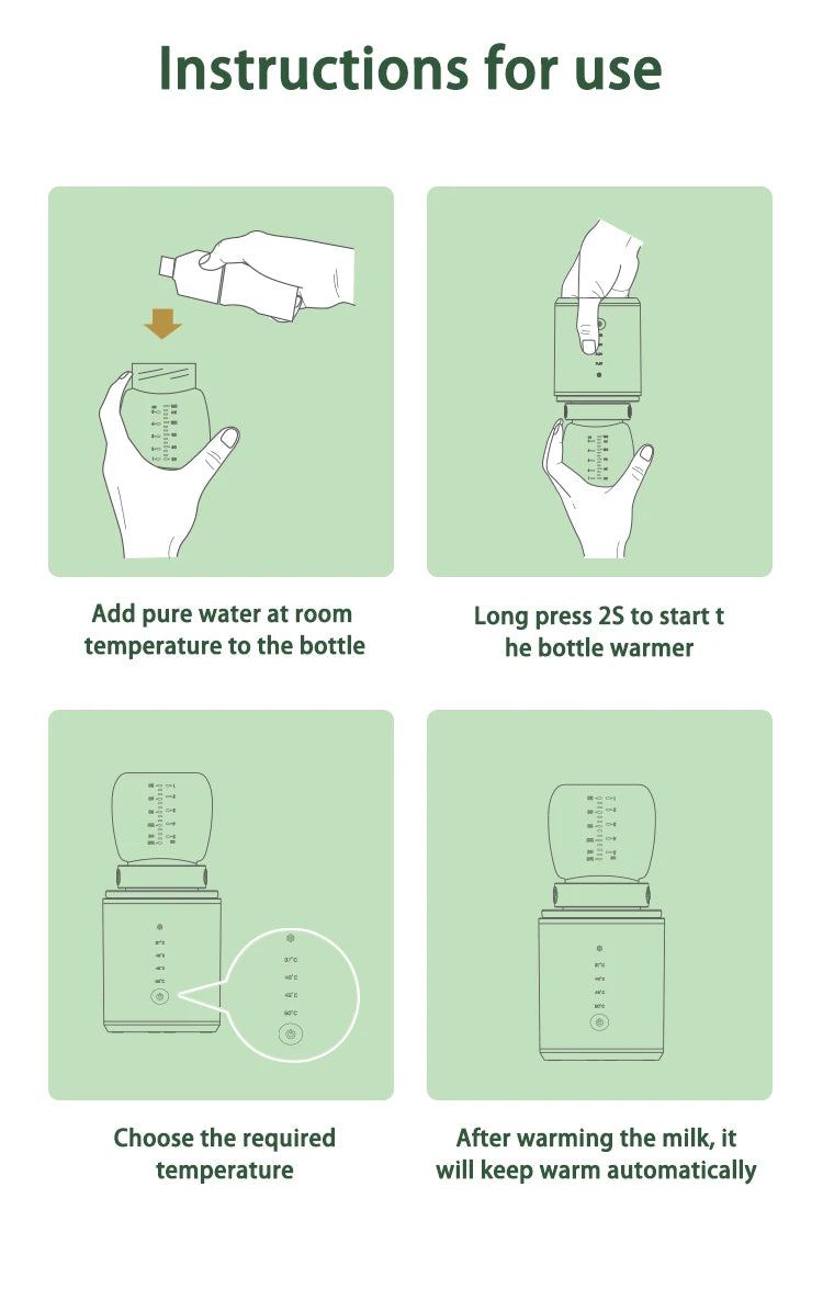 BornBL N1 Portable Bottle Warmer Travel Baby Bottle Warmer for Breastmilk On The Go Travel Bottle Warmer Leak-Proof