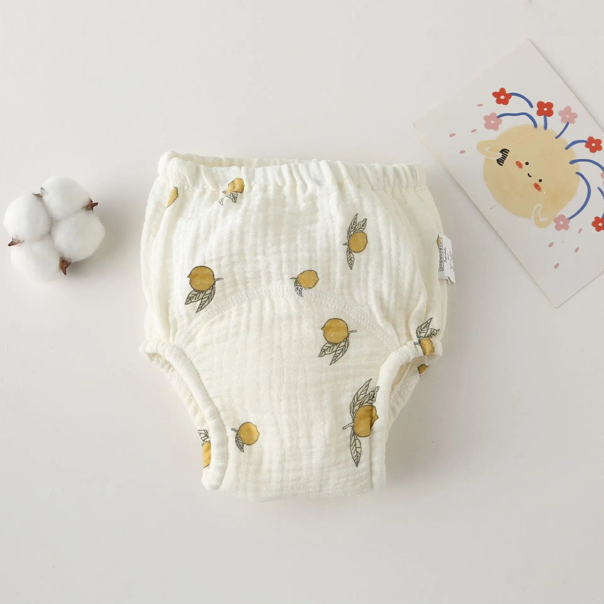Korean Style Cotton Baby Waterproof Training Pants New Baby Diaper Infant Washable Shorts Nappy Panties Nappy Changing Underwear